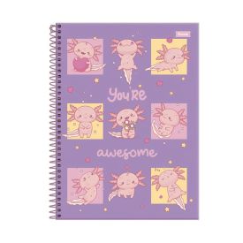 Caderno Universitário Espiral Axolove 80 Folhas Foroni - Sortido