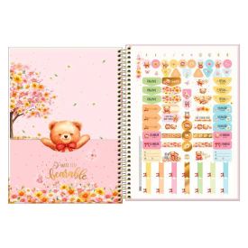 Caderno Universitário Espiral Capa Dura Love Bears 80 Folhas Tilibra - Sortido