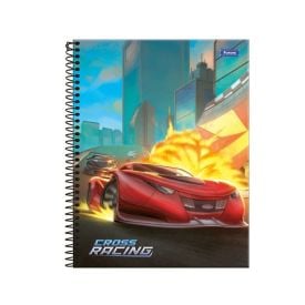 Caderno Universitário Espiral Cross Racing 80 Folhas Foroni - Sortido