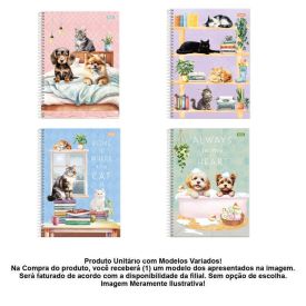 Caderno Universitário Espiral Furfriends 160 Folhas Foroni - Sortido