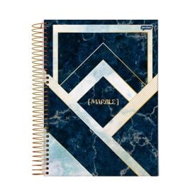 Caderno Universitário Espiral Marble 160 Folhas Jandaia - Sortido 