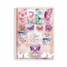 Caderno Universitário Espiral Purpurina 160 Folhas Credeal - Sortido 