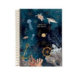 Caderno Universitário Espiral Sea Life 80 Folhas Jandaia - Sortido