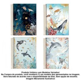 Caderno Universitário Espiral Sea Life 80 Folhas Jandaia - Sortido