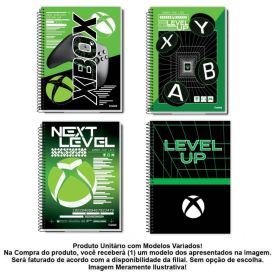 Caderno Universitário Espiral Xbox 80 Folhas Credeal - Sortido