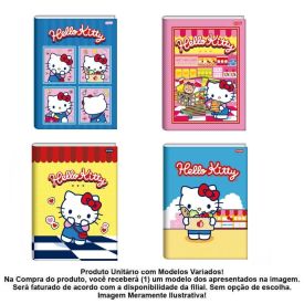 Caderno Universitário Brochura Hello Kitty 80 Folhas Jandaia - Sortido
