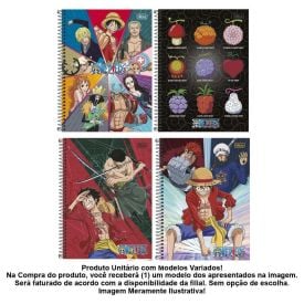 Caderno Universitário One Piece 10 Matérias Tilibra - Sortido