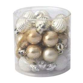 Caixa Mix Bolas De Natal Dourada E Branca 30 Unidades Tuut - 31603