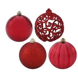 Caixa Mix Bolas De Natal Vermelho 4 Unidades Havan Casa - ST79402