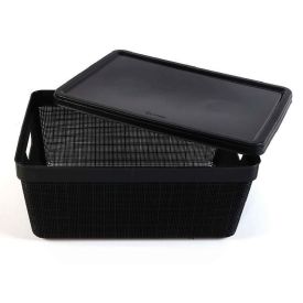 Caixa Organizadora Com Tampa Juta Jaguar 15 Litros - Preto