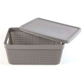 Caixa Organizadora Com Tampa Juta Jaguar 15 Litros - Cinza