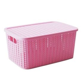 Caixa Organizadora Com Tampa Plasútil 19 Litros - Rosa