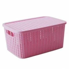 Caixa Organizadora Com Tampa Plasútil 8 Litros - Rosa