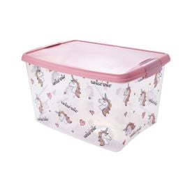 Caixa Organizadora Decorada Unicónio Plasútil - 19,8 Litros