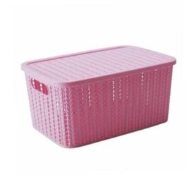 Caixa Organizadora Plasútil Com Tampa 2,8 Litros - Rosa