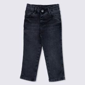 Calça 1 a 3 anos Jeans Comfort Bigodes a Laser Yoyo Kids Preto