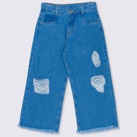 Calça 12 a 16 anos Jeans Straight Destroyed Marmelada Jeans