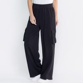 Calça Cargo Feminina De Malha Viscose Boby Blues Preto