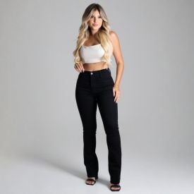 Calça Feminina Boot Cut De Sarja Sawary