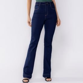 Calça Feminina Jeans Flare Patricia Foster Azul Medio