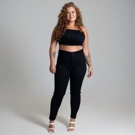 Calça Feminina Lipo Plus Size De Sarja Sawary
