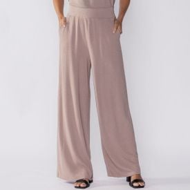 Calça Feminina Pantalona Em Crepe Patricia Foster Fendi