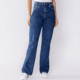 Calça Feminina Wide Leg Jeans Sawary