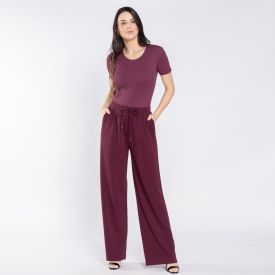 Cal&ccedil;a Feminina Wide Leg Em Moletom Patricia Foster