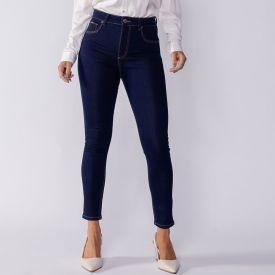 Calça Jeans Feminina Cigarrete Patricia Foster Azul Escuro