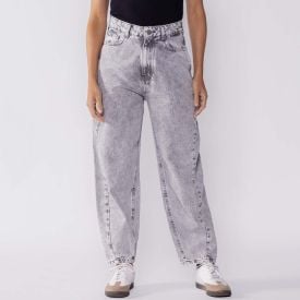 Calça Jeans Feminina Barrel Boby Blues Cinza