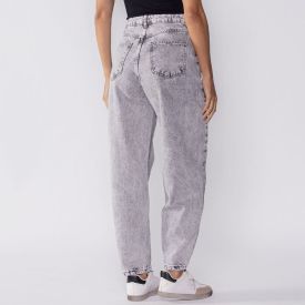 Calça Jeans Feminina Barrel Boby Blues Cinza