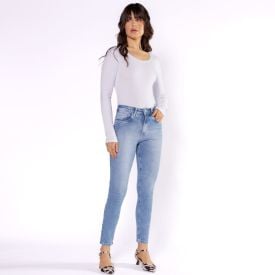 Calça Jeans Feminina Cigarrete Patricia Foster Azul Claro