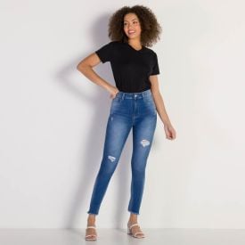 Calça Jeans Feminina Push Up Skinny Sawary