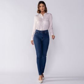 Calça Jeans Feminina Skinny Patricia Foster Azul Escuro
