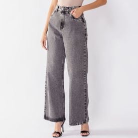 Calça Jeans Feminina Wide Leg Reta Boby Blues