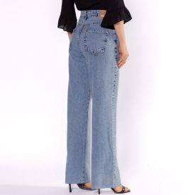 Calça Jeans Feminina Wide Leg Reta Patricia Foster