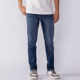 Calça Jeans Masculina Slim Marc Alain  Azul Medio