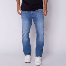 Cal&ccedil;a Jeans Masculina Tradicional Marc Alain Azul Medio