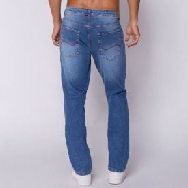 Cal&ccedil;a Jeans Masculina Tradicional Marc Alain Azul Medio