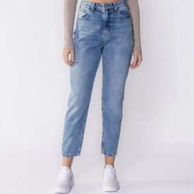 Calça Feminina Mom Jeans Patricia Foster Azul Claro