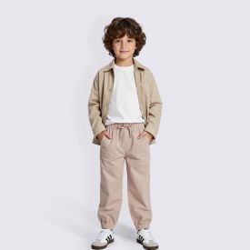 Calça Jogger Infantil Menino 4 a 10 Hot Dog Bege