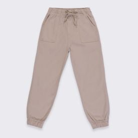 Calça Jogger Infantil Menino 4 a 10 Hot Dog Bege