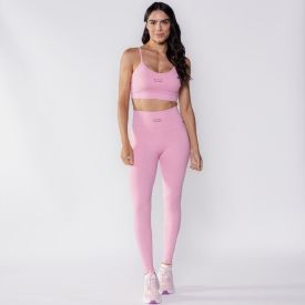 Calça Legging Feminina Básica Sream Rosa Claro