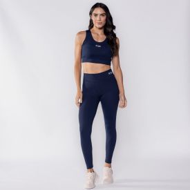 Calça Legging Feminina Com Bolso Scream Azul Marinho