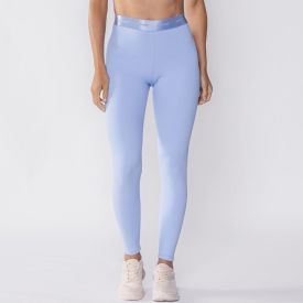 Calça Legging Feminina Com Elástico No Cós Scream Azul Claro