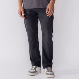 Calça Masculina Jeans Moletom Slim Marc Alain Preto