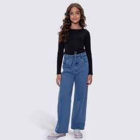 Calça Wide Leg Infantil Menina 12 a 16 Anos Marmelada