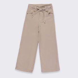 Calça Wide Leg Infantil Menina 4  a 10 Anos Marmelada Bege