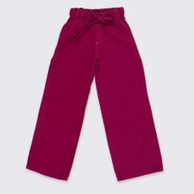 Calça Wide Leg Infantil Menina 4 a 10 Anos Marmelada