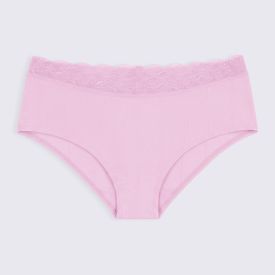 Calcinha Básica Com Renda No Cós Camila Moretti Rosa 14-3209